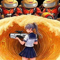 Anime Girl versus Robots